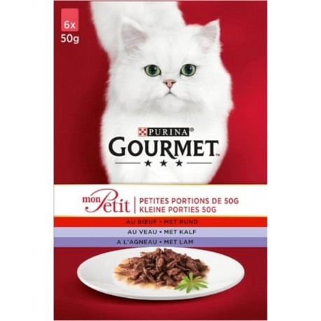 Gourmet Mon Petit- Sachet Pour Chat Adulte Thon, Saumon, Truite 6x50g Pack De 8 23