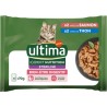 ULTIMA Pâtée pour Chat Adulte Stérilisé Thon Saumon Bien Etre Digestif