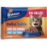 BREKKIES Repas pour chat en Gelée avec du Saumon et du Thon Daily Délice