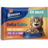 BREKKIES Repas pour chat en Sauce avec du Poulet et de la Dinde Daily Délice