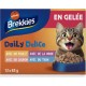 BREKKIES Pâtée pour Chat Adulte en Gelée Poulet Dinde Saumon Thon
