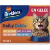 BREKKIES Pâtée pour Chat Adulte en Gelée Poulet Dinde Saumon Thon