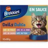 BREKKIES Pâtée pour Chat Adulte en Sauce Volailles Poissons