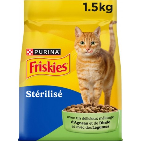 FRISKIES Croquettes pour Chat Adulte Stérilisé Agneau Dinde et Légumes
