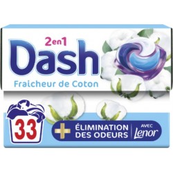 DASH Lessive Capsules 2en1 Fraîcheur de Coton
