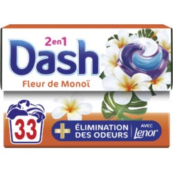 DASH Lessive Capsules Pods 2en1 Elimination des Odeurs Fleur de Monoi