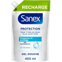 SANEX Gel douche Protection Tous Types de Peau Respecte et Protège Hydratant pH Neutre 450ml
