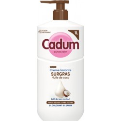 CADUM Crème Lavante Surgras Huile de coco Peaux Sèches à Très Sèches 1L