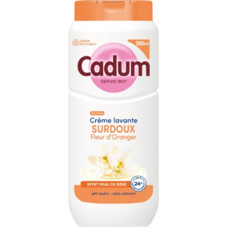 CADUM Crème Lavante Surdoux Fleur d'Oranger Effet Peau de Bébé Ph Neutre 500ml