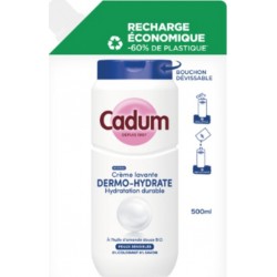 CADUM Recharge Crème Lavante Dermo-Hydrate pour Peaux Sensibles à l'Huile d'Amande Douce Bio 500ml