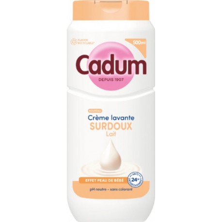 CADUM Crème Lavante Surdoux au Lait Effet Peau de Bébé Ph Neutre 500ml