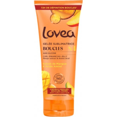 LOVEA Gelée Capillaire Sublimatrice pour Cheveux Bouclés Ondulés Frisés Sans Silicone Mangue et Acide Aminé 200ml