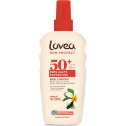 LOVEA Crème solaire Hydratante Spf 50+ Très Haute Protection au Monoï de Tahiti Résistant à l'eau Sans Trace Blanche Sun Protect