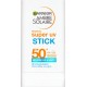 GARNIER Crème solaire Stick Visage Spf50+ Très Haute Protection Super Uv au Beurre de Karité Acide Hyaluronique Ambre Solaire 18