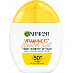 GARNIER Protection Solaire Fluide Perfecteur Visage Teinté Clair Vitamine C Wonder Tint SPF50+