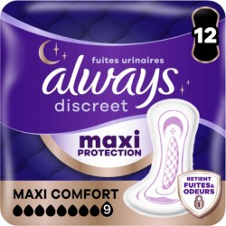 ALWAYS Serviettes pour Fuites Urinaires Maxi Protection Maxi Comfort Discreet