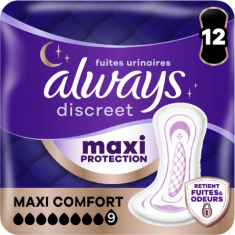 ALWAYS Serviettes pour Fuites Urinaires Maxi Protection Maxi Comfort Discreet