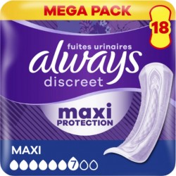 ALWAYS Serviettes pour Fuites Urinaires Maxi Protection Discreet