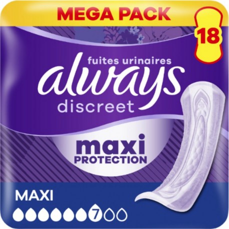 ALWAYS Serviettes pour Fuites Urinaires Maxi Protection Discreet