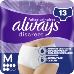 ALWAYS Culottes pour Fuites Urinaires Taille M 36-42 Discreet