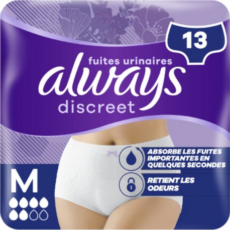ALWAYS Culottes pour Fuites Urinaires Taille M 36-42 Discreet