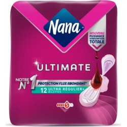 NANA Serviettes Hygiéniques avec Ailettes Ultra Régulier+ Flux Abondant Ultimate