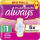ALWAYS Serviettes Hygiéniques avec Ailettes Flux Léger à Modéré Taille 1 Platinum