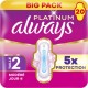 ALWAYS Serviettes Hygiéniques avec Ailettes Flux Modéré Taille 2 Platinum