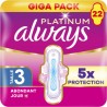 ALWAYS Serviettes Hygiéniques Avec Ailettes Flux Abondant Jour Taille 3 Platinum