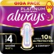 ALWAYS Serviettes Hygiéniques Platinum Secure Night Avec Ailettes Flux Modéré Nuit Taille 4