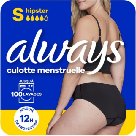 ALWAYS Culotte menstruelle Taille S 38/40 Noire Flux Léger & Moyen