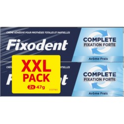 FIXODENT Crème Adhésive pour Prothèses Dentaires Totales ou Partielles Complete Fixation Forte Arôme Frais