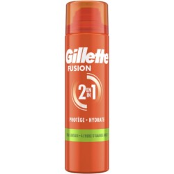 GILLETTE Gel à Raser 2in1 Protège & Hydrate pour Peaux Sensible à l'Huile d'Amande Douce Fusion 200ml
