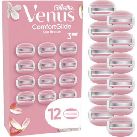 GILLETTE Lames de rasoir Pour Femme ComfortGlide Spa Breeze 3 Lames Parfumées au Freesia Bande Lubrifiante SkinCushion