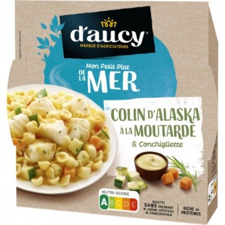 D'AUCY Plat Cuisiné de la Mer Colin d'Alaska à la Moutarde & Conchigliette 300g