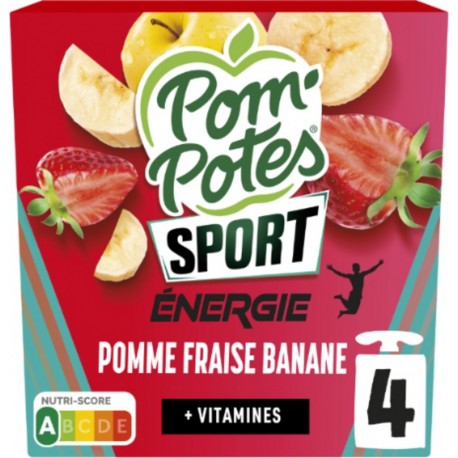 POM'POTES Compote Sport Pomme Fraise Banane