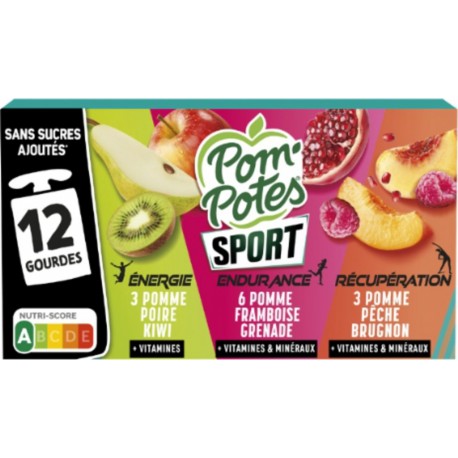 POM'POTES Compote SPORT Multivariétés Energie Endurance Récupération