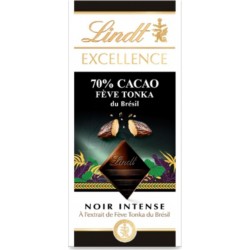 LINDT Tablette De Chocolat EXCELLENCE Tonka du Brésil Noir