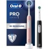ORAL B Oral-b Pro Series 1 Lot De Deux, Brosses A Dents Électriques Rose Et Noire, 2 Brossettes, Conçue Par Braun
