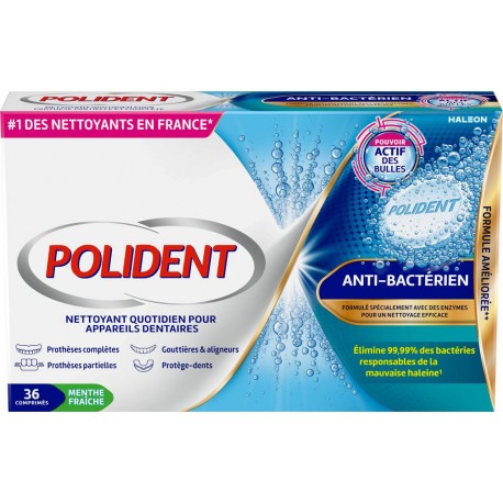 Polident Anti-Bactérien Comprimés Quotidiens 36 Comprimés
