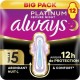 ALWAYS Serviettes Hygiénique Platinum Extra Protection Nuit Taille 5 12 serviettes