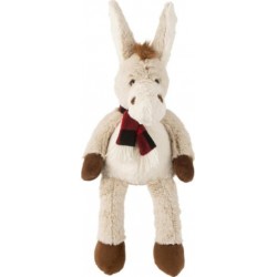 PARIS PRIX Peluche Âne écharpe 33cm Beige