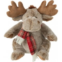 PARIS PRIX Peluche Renne écharpe 30cm Marron