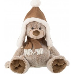 PARIS PRIX Peluche Ours chapeau 38cm Marron