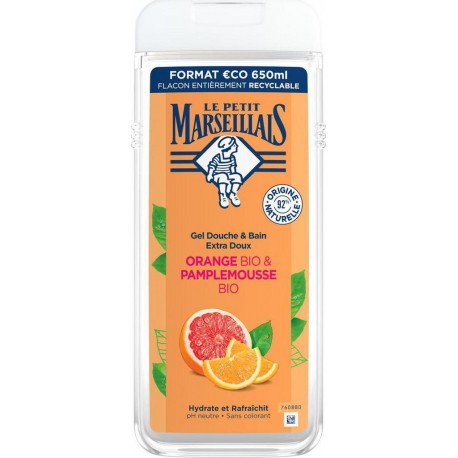 LE PETIT MARSEILLAIS Douche & bain orange pamplemousse 65cl