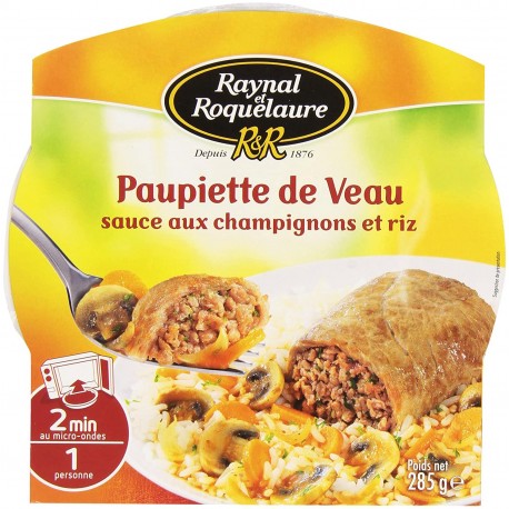 Raynal & Roquelaure Paupiettes de Veau, Sauce aux Champignons et Riz 285g