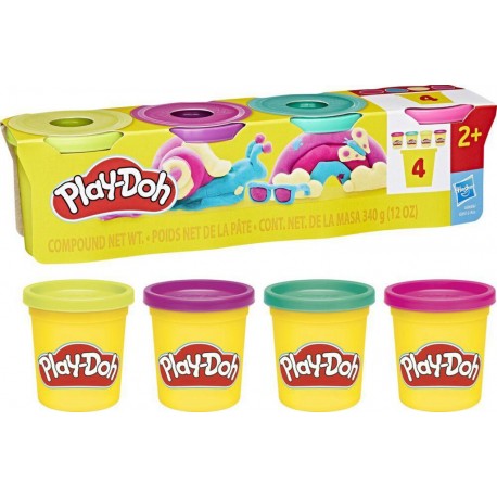PLAY DOH PLAY-DOH PACK DE 4 POTS VIBRANT
