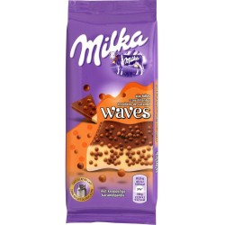 Milka Waves aux Billes Croustillantes Enrobées de Caramel 81g (lot de 3)