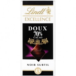 Lindt Excellence Noir Subtil Doux 70% Cacao 100g (lot de 6)