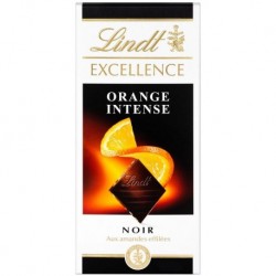 Lindt Excellence Noir aux Amandes Effilées Orange Intense 100g (lot de 4)